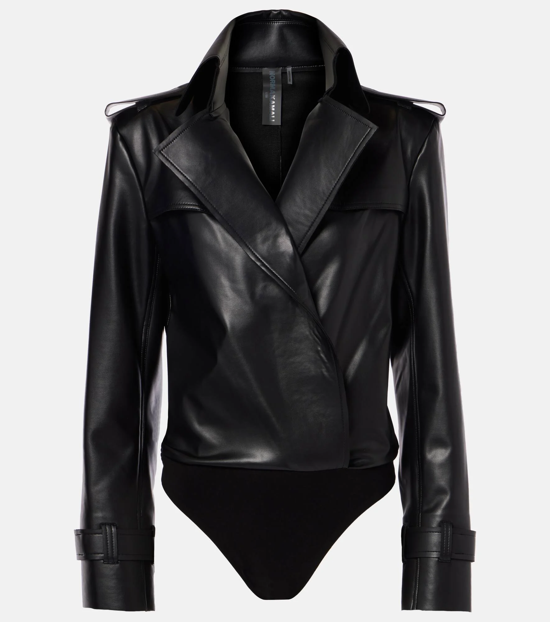 Faux leather bodysuit - 1