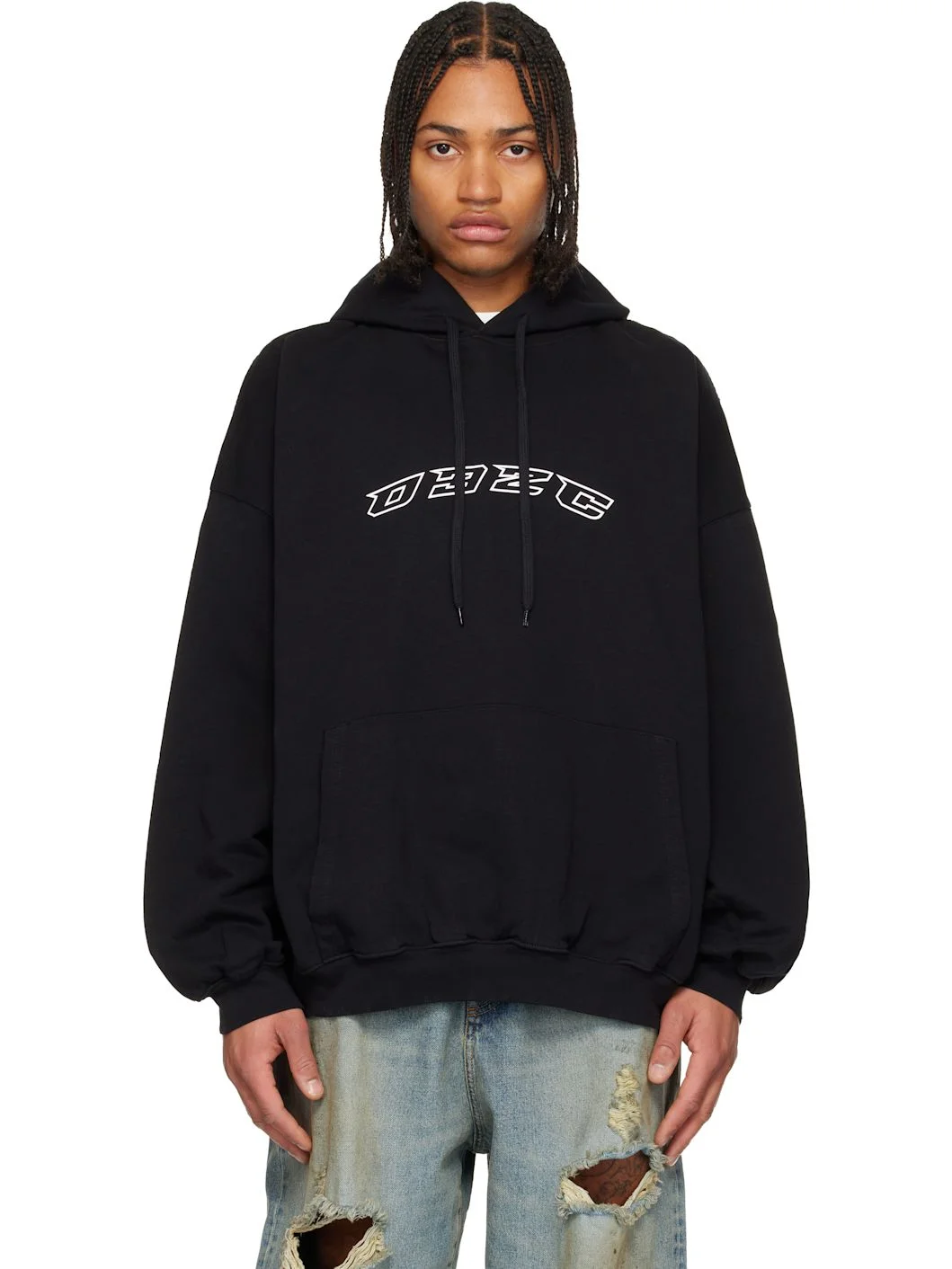 Black "Hansel and Gretel" Oversized Hoodie - 1