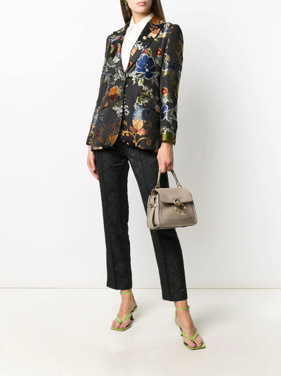 Etro floral jacquard slim-fit trousers outlook