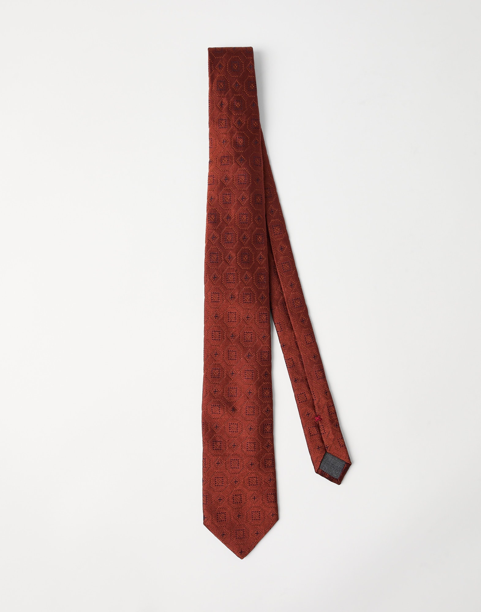 Silk tie with geometric pattern - 1