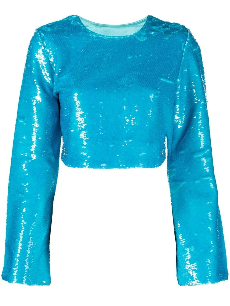 sequin-embellished crop top 1