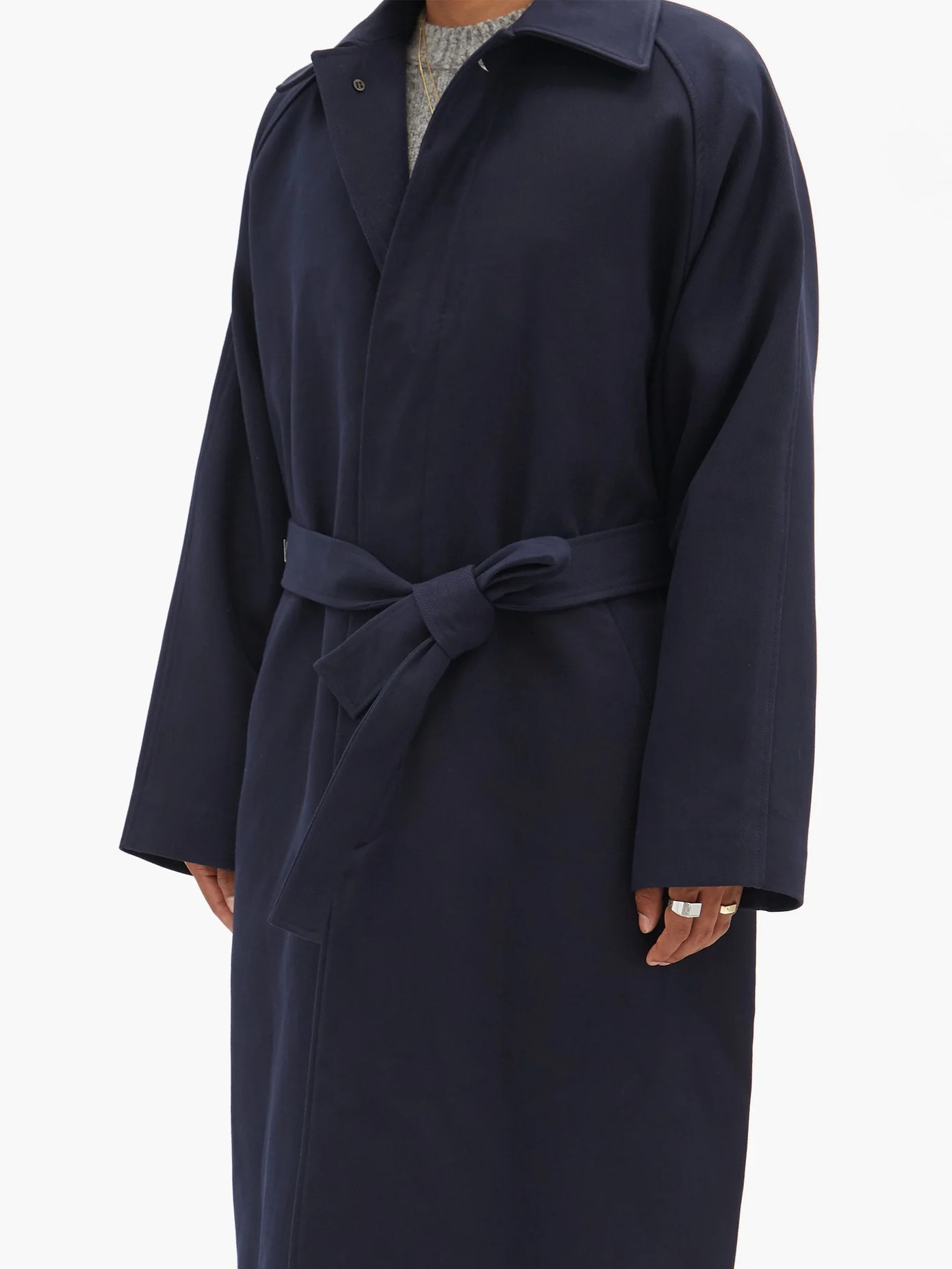 Oversized belted cotton-twill trench coat - 6