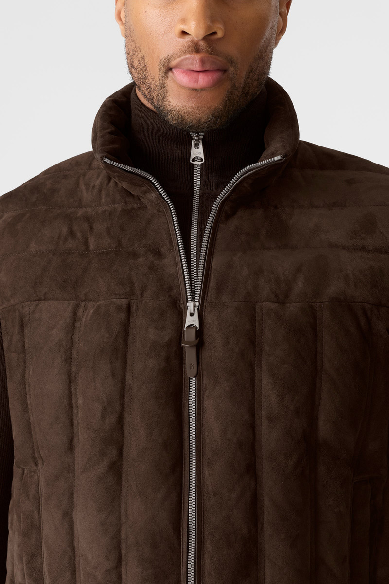 LANDEN Mixed-Media Suede Jacket 7