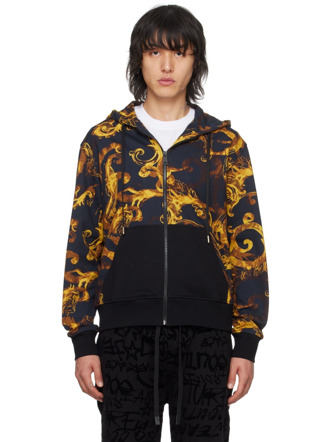 Black Watercolour Couture Hoodie - 1