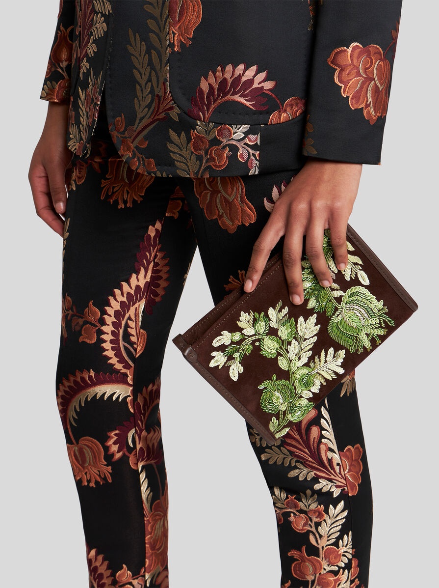 SUEDE POUCH WITH EMBROIDERY - 2