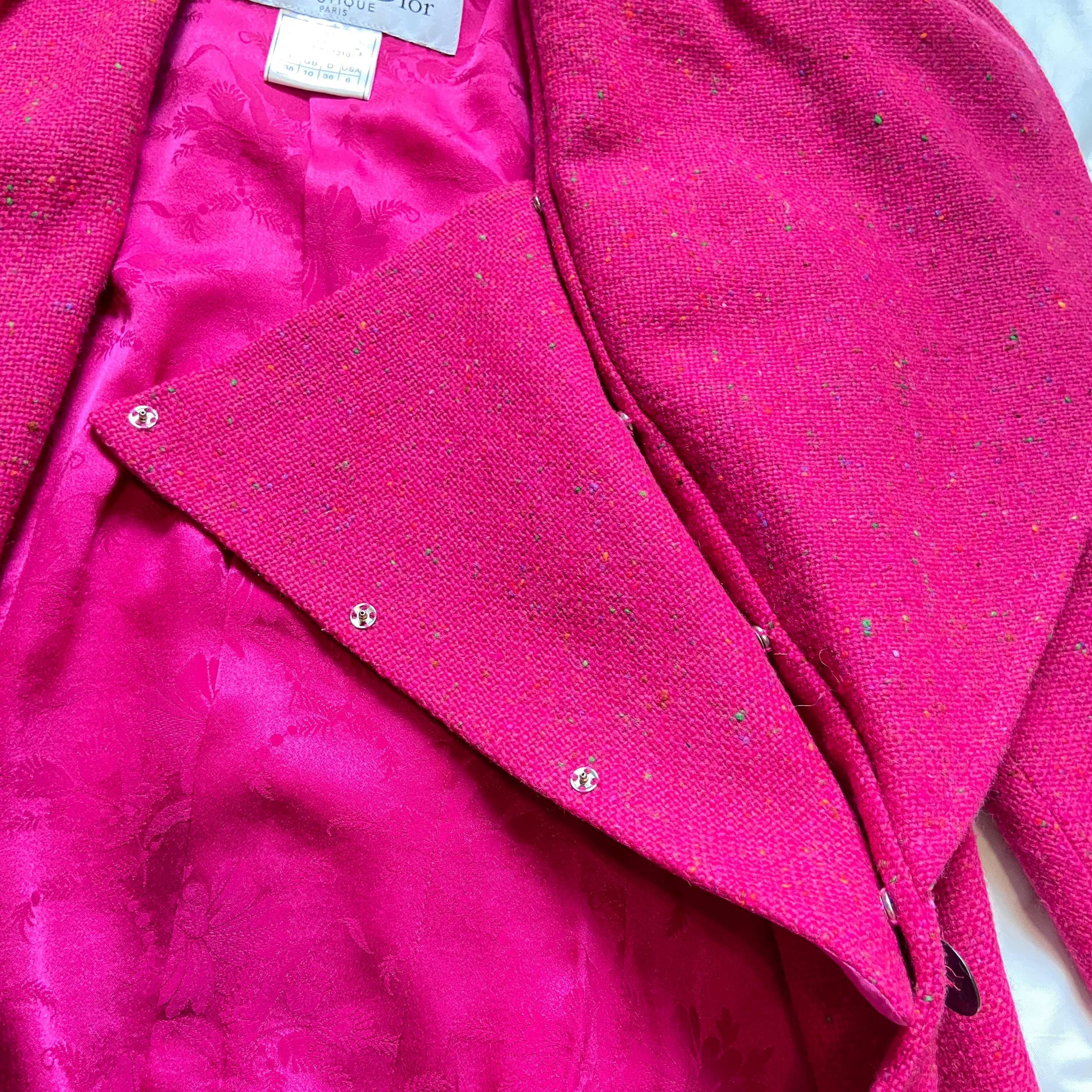 Dior fw1998 galliano pink sprinkle wool blazer coat bar jacket - 20