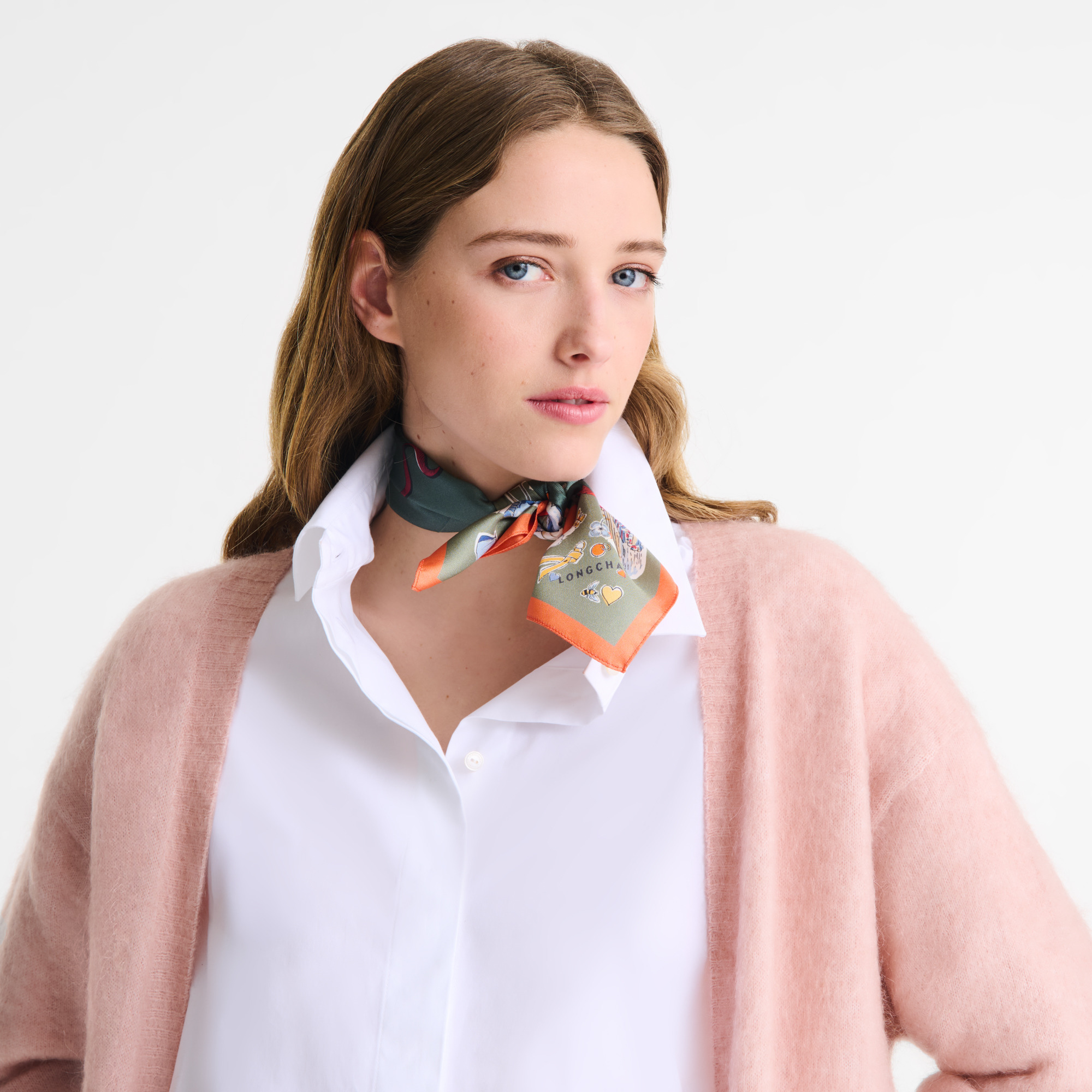 Equestrian Tower Silk scarf 50 Oregano - Silk - 2