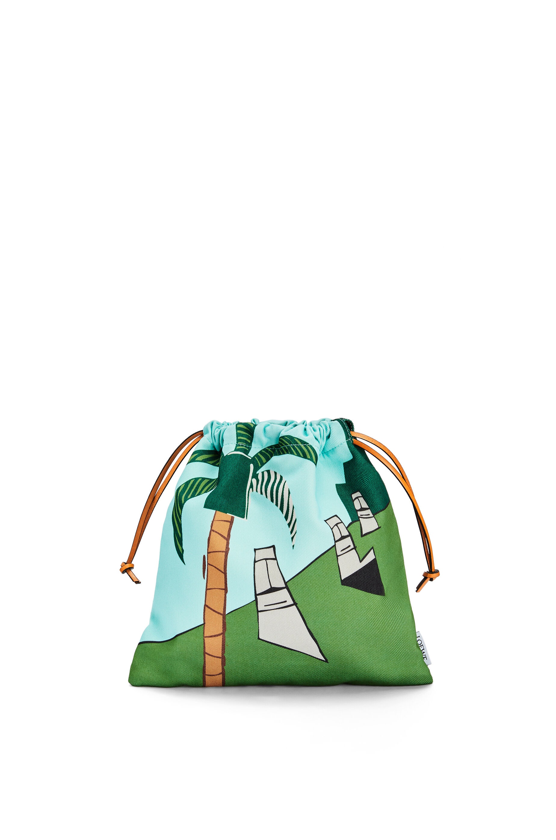 Easter Island Drawstring Pouch in canvas - 1