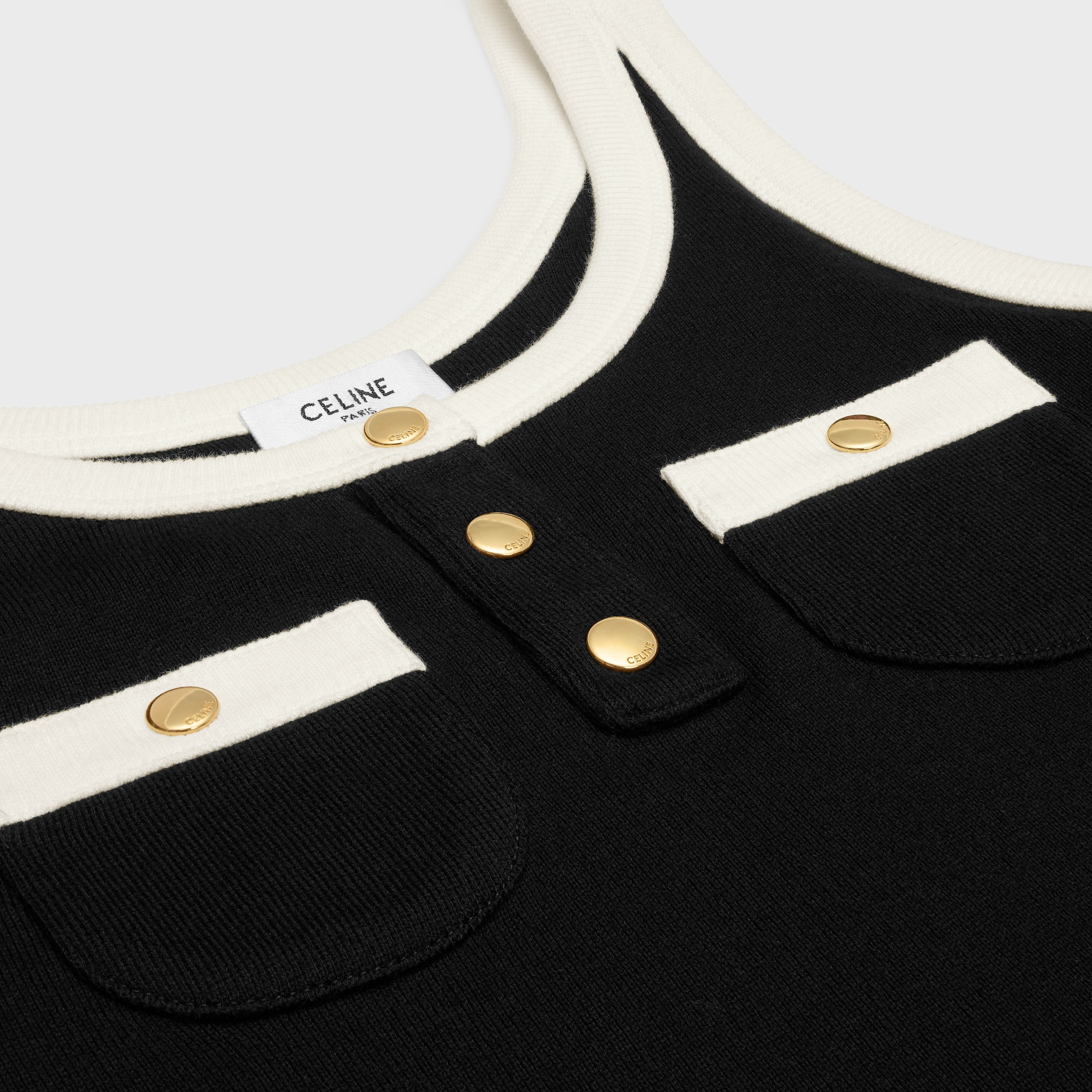 cropped tank top in cotton jersey - 3