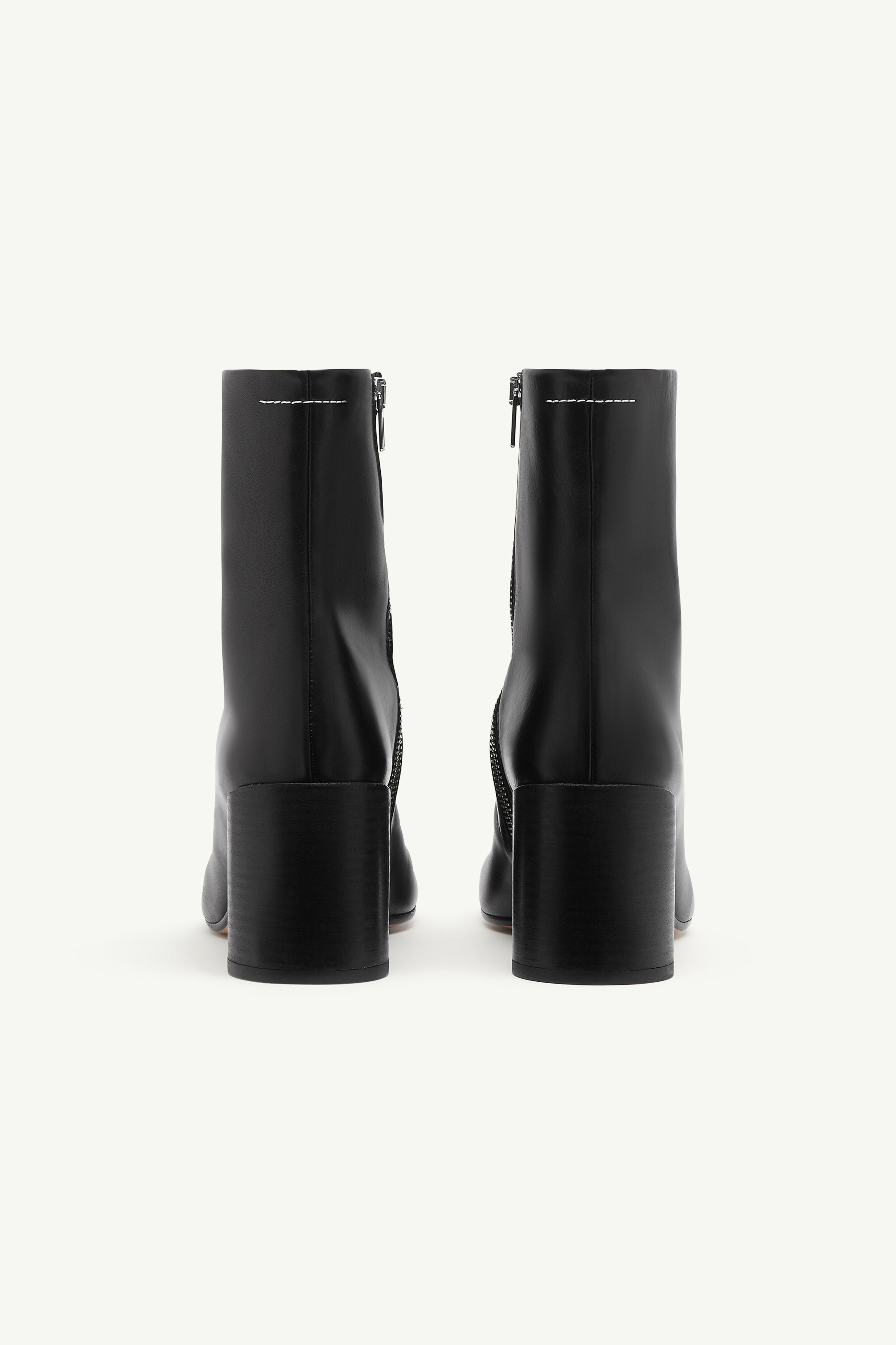 MM6 Maison Margiela Stitch-out Leather Ankle Boots | REVERSIBLE