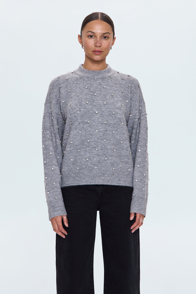 AURA RELAXED CREW NECK SWEATER - CHARCOAL DIAMONTE 1