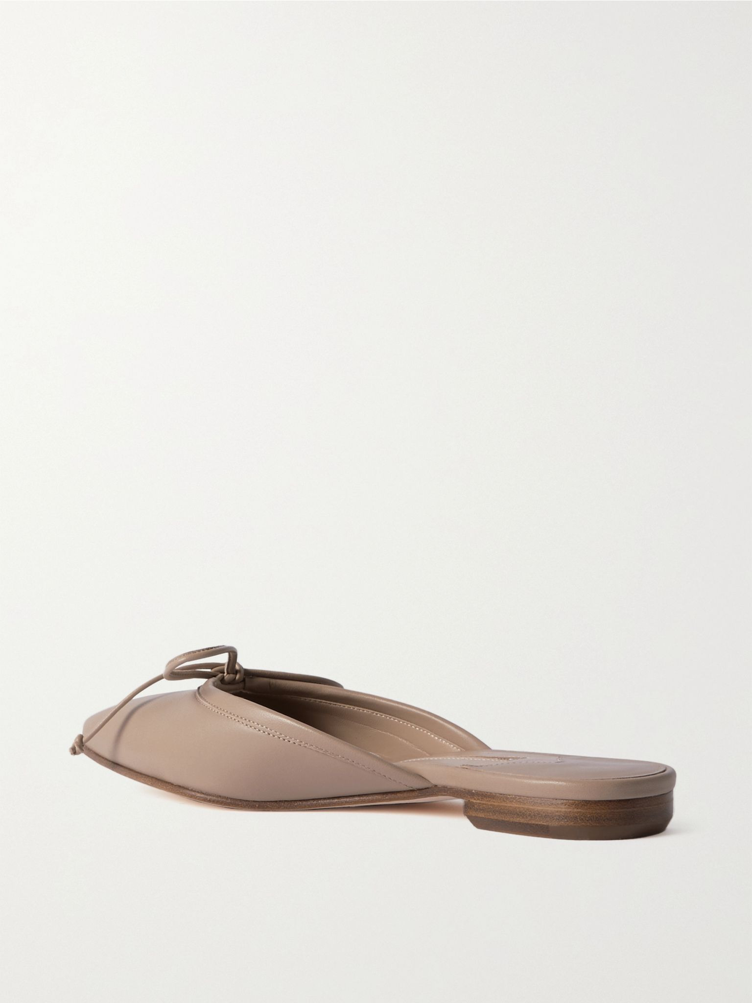 Ballerimu leather point-toe mules Beige - 4