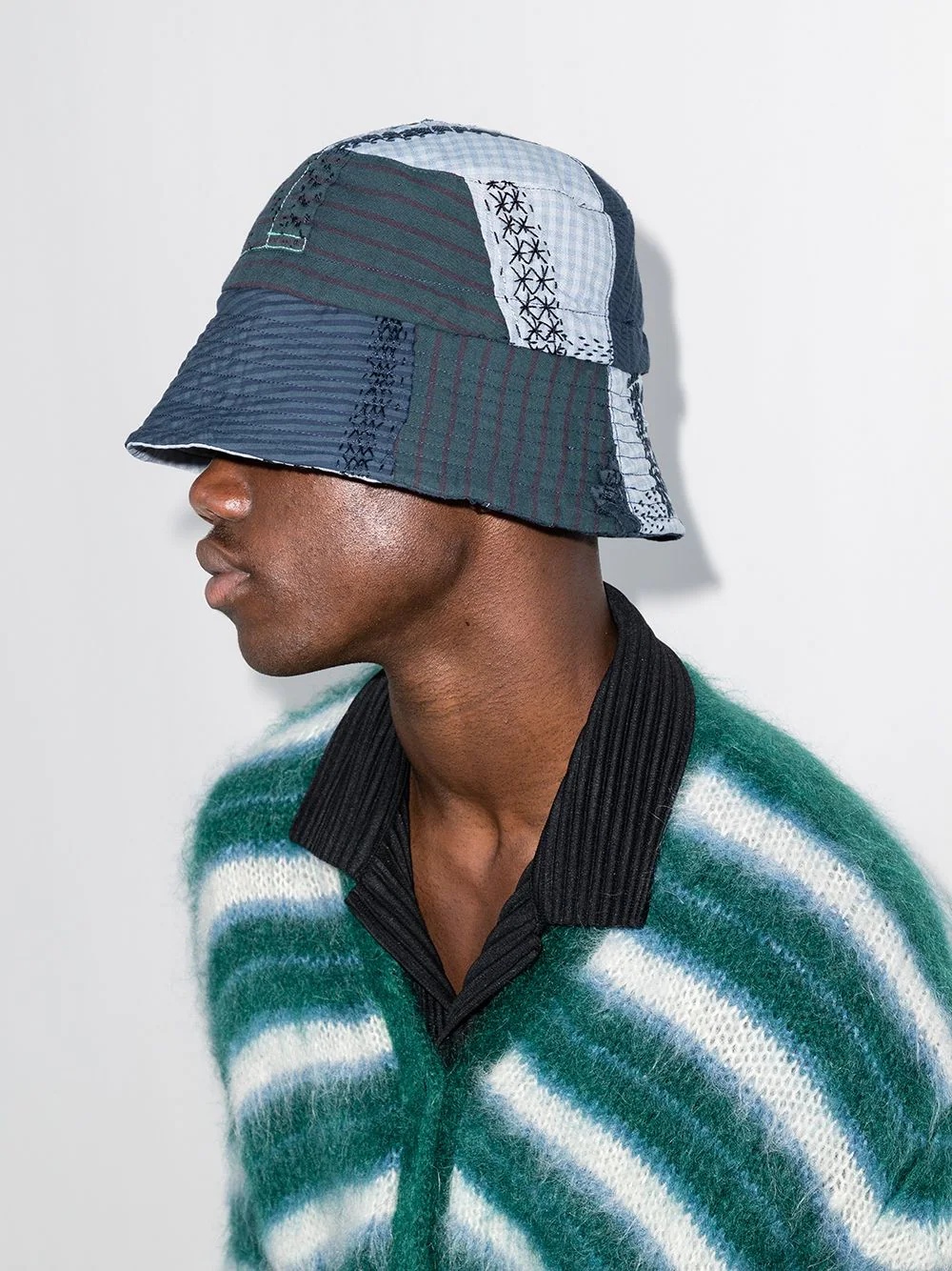 patchwork-design bucket hat - 2