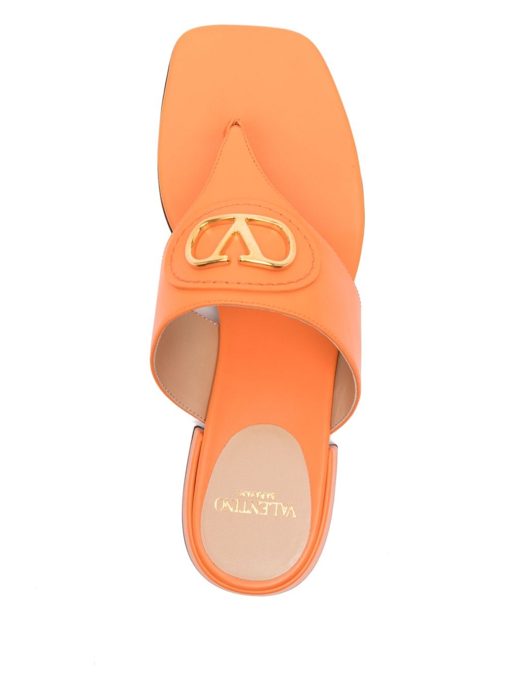 VLogo leather slides - 4