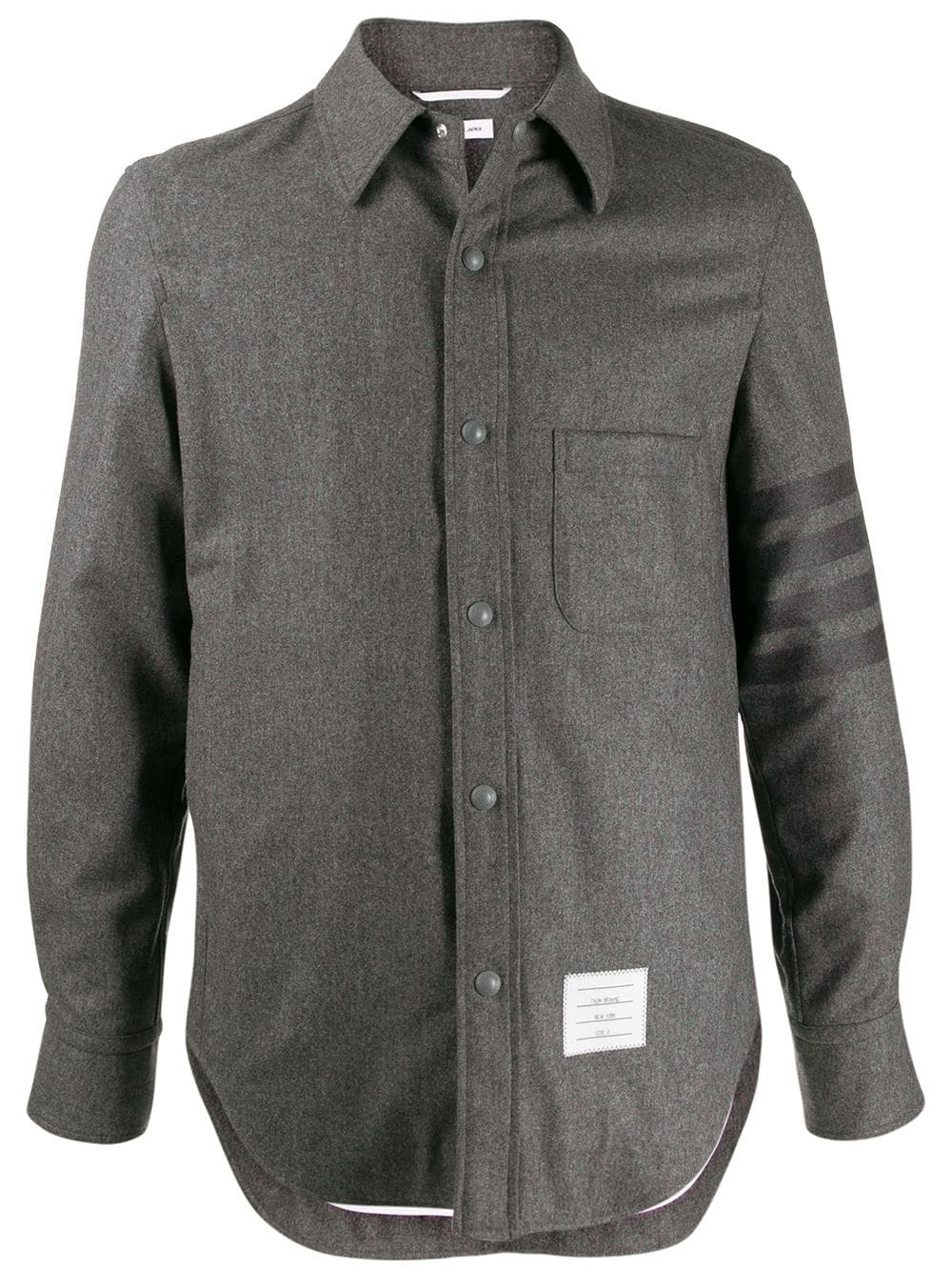 flannel tonal 4-Bar shirt jacket - 1