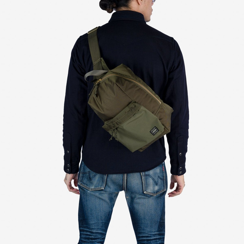 Iron Heart POR-FOR-SSB-GRN Porter - Yoshida & Co. - Force Sling Shoulder Bag - Green outlook