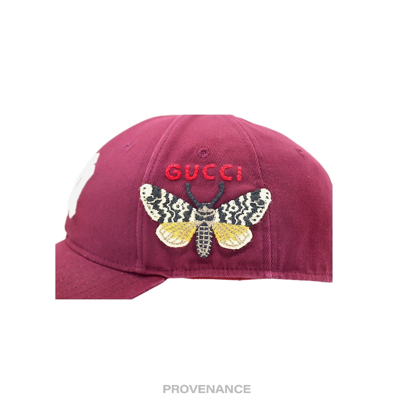 Gucci Burgundy Yankees Baseball Cap with Embroidery GUCCI Gucci x NY Yankees Embroidered Hat Cap - Burgundy with  main image 4