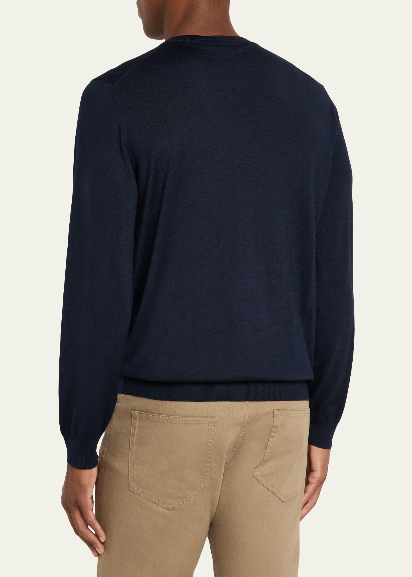 Men's Sottile Wool, Silk and Cashmere Crewneck Sweater - 3