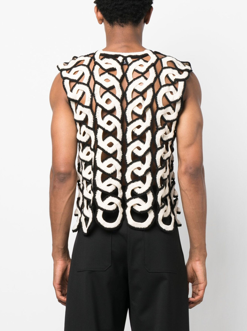Black Sleeveless Crochet Vest 4