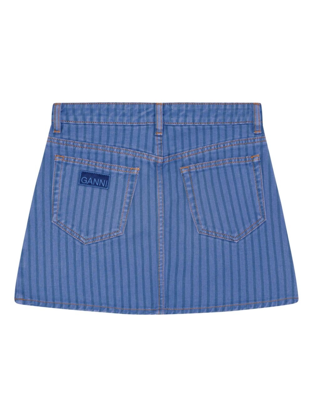 striped denim skirt - 5