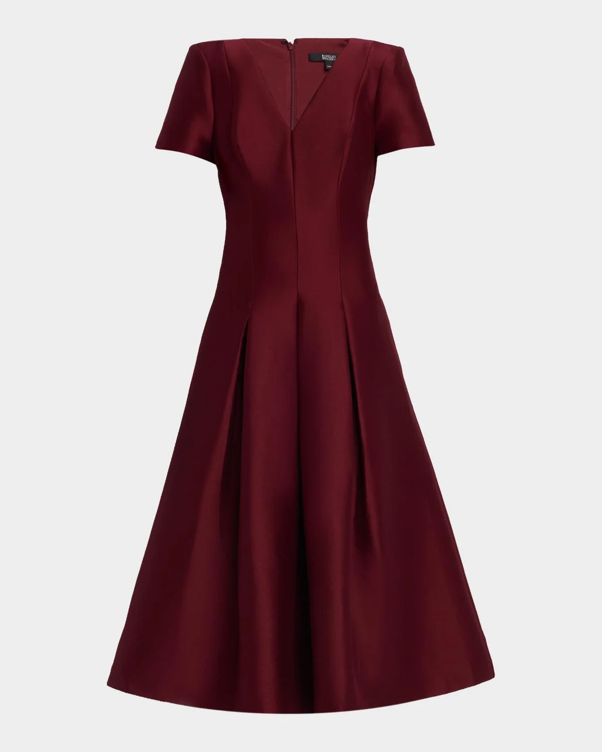 Pleated A-Line Midi Dress - 1