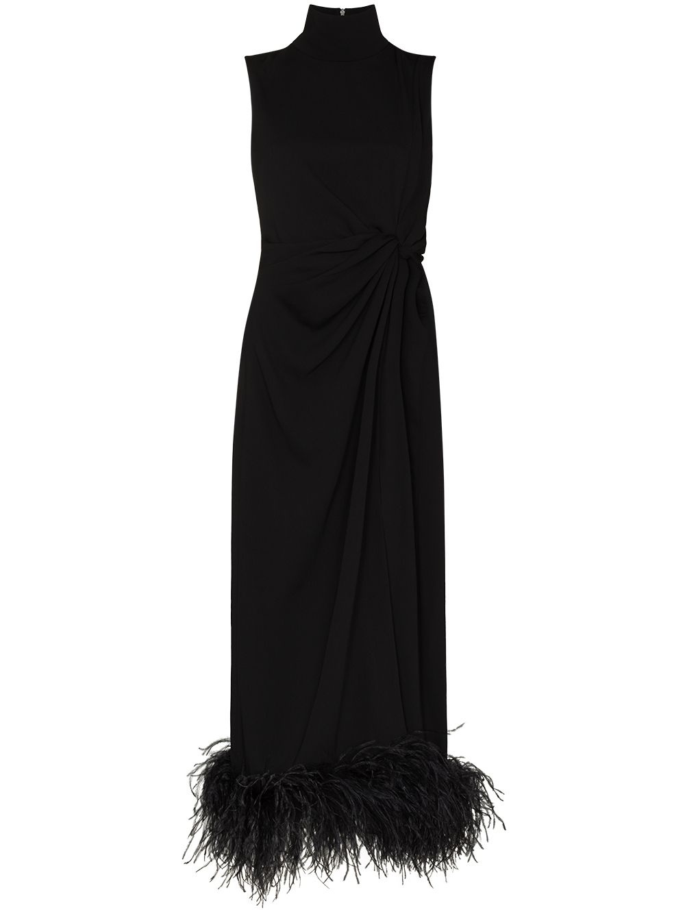Maika feather-embellished sleeveless gown - 1