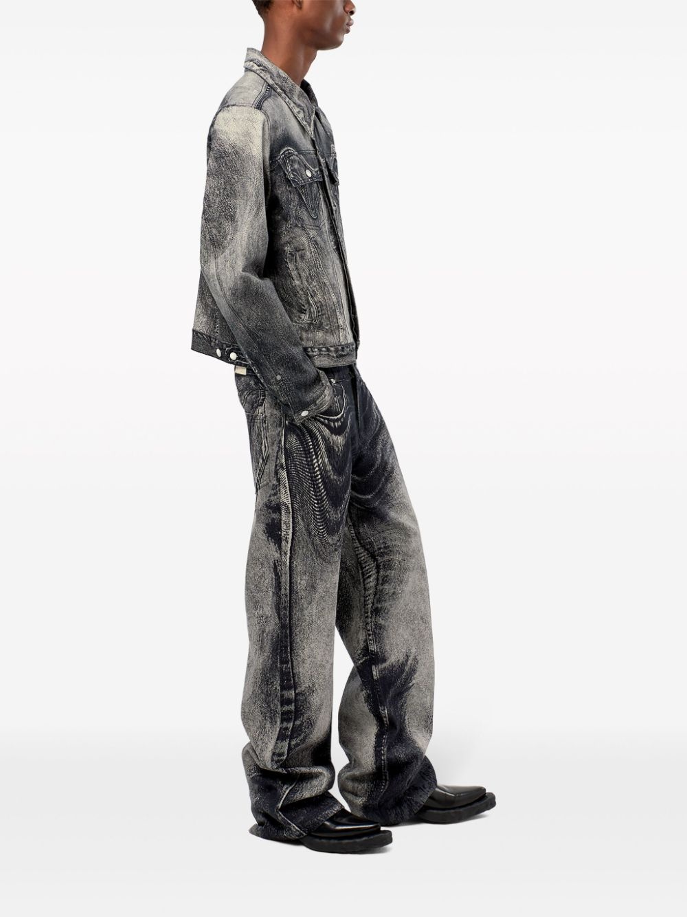 abstract-pattern jeans - 6