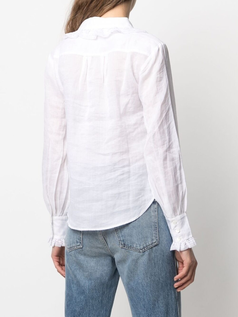 lace-detailed concealed shirt 4