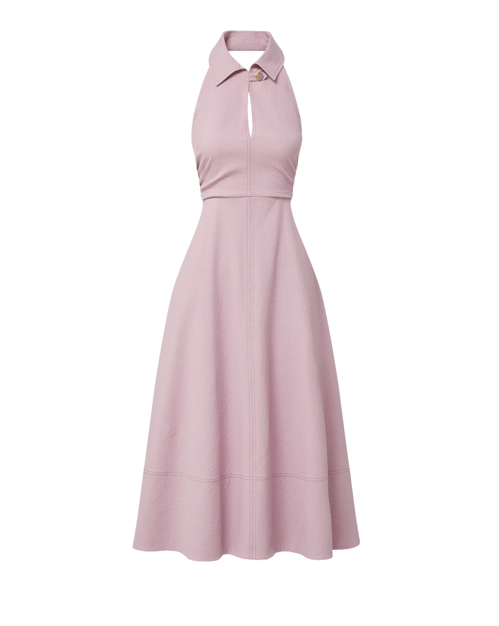 MACKEY SEERSUCKER HALTER MIDI DRESS - 1