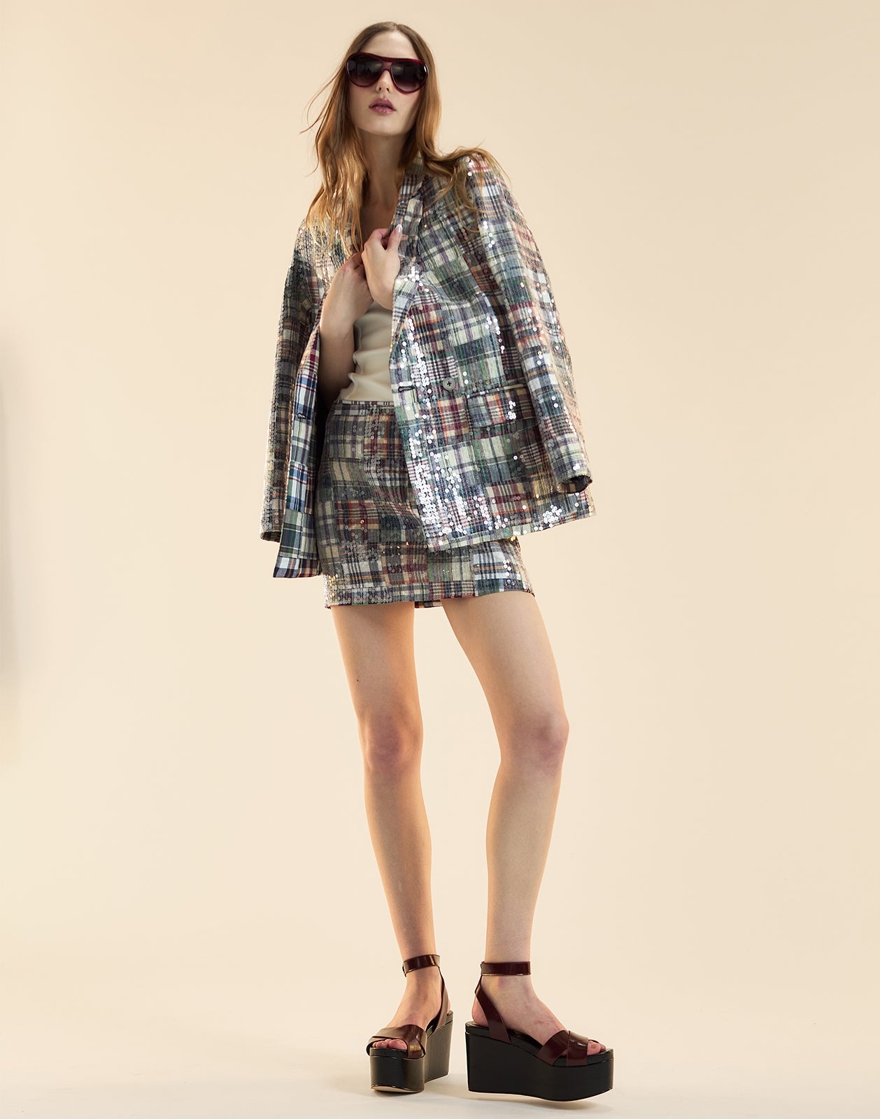 Marisol Madras Sequin Blazer - 2