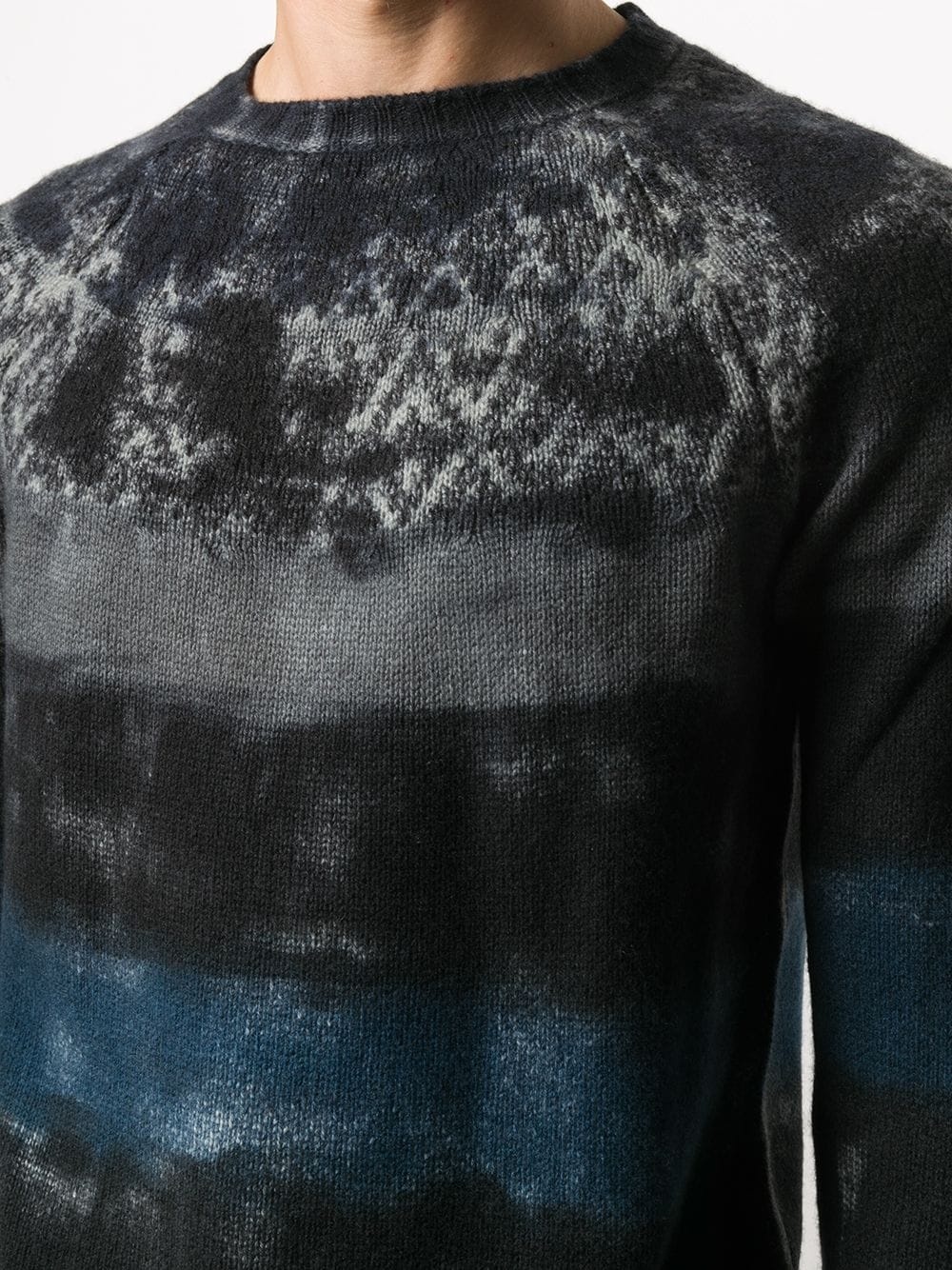 striped faded effect jumper - 5