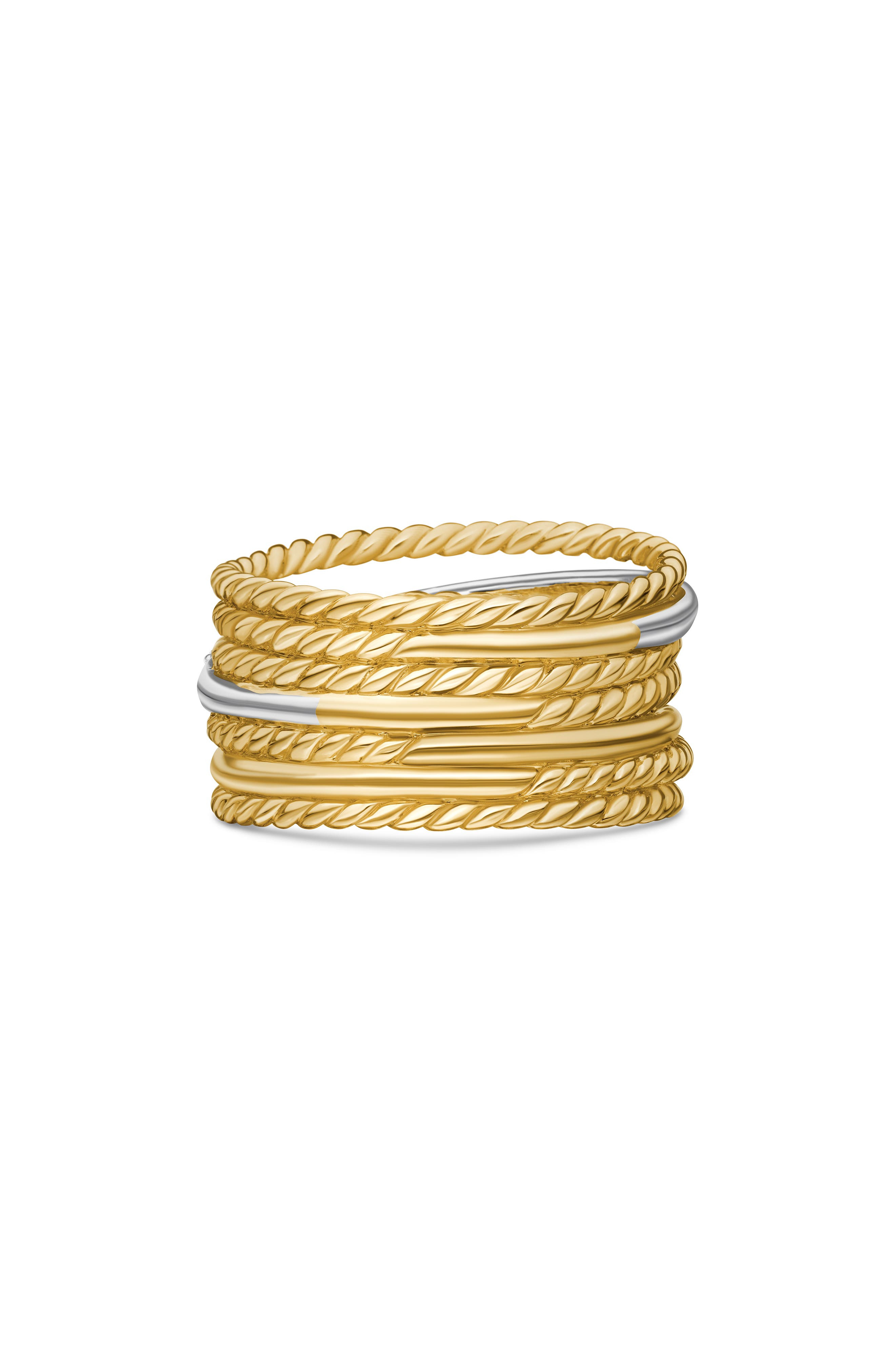 David Yurman DY Crossover Ring with Diamonds in Gold at Nordstrom - 5