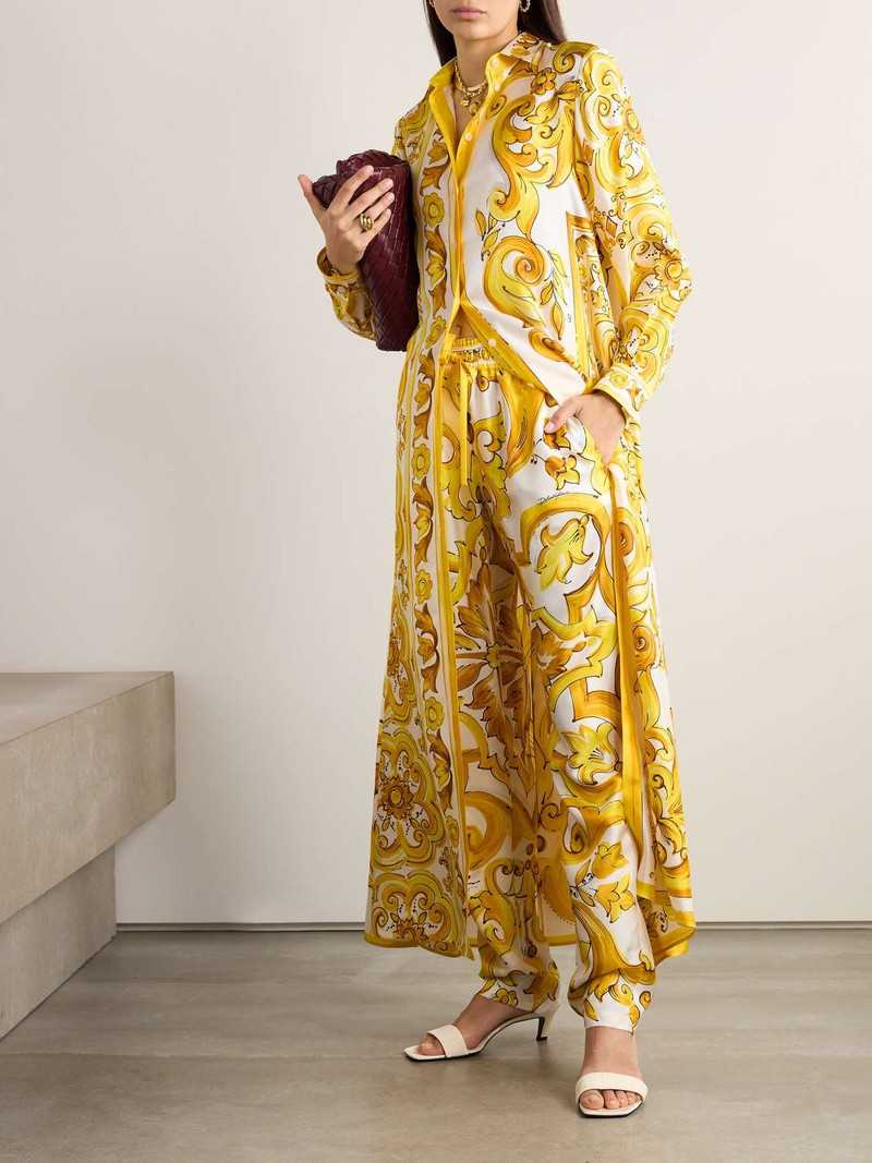 Dolce & Gabbana Maiolica printed silk-twill pants outlook