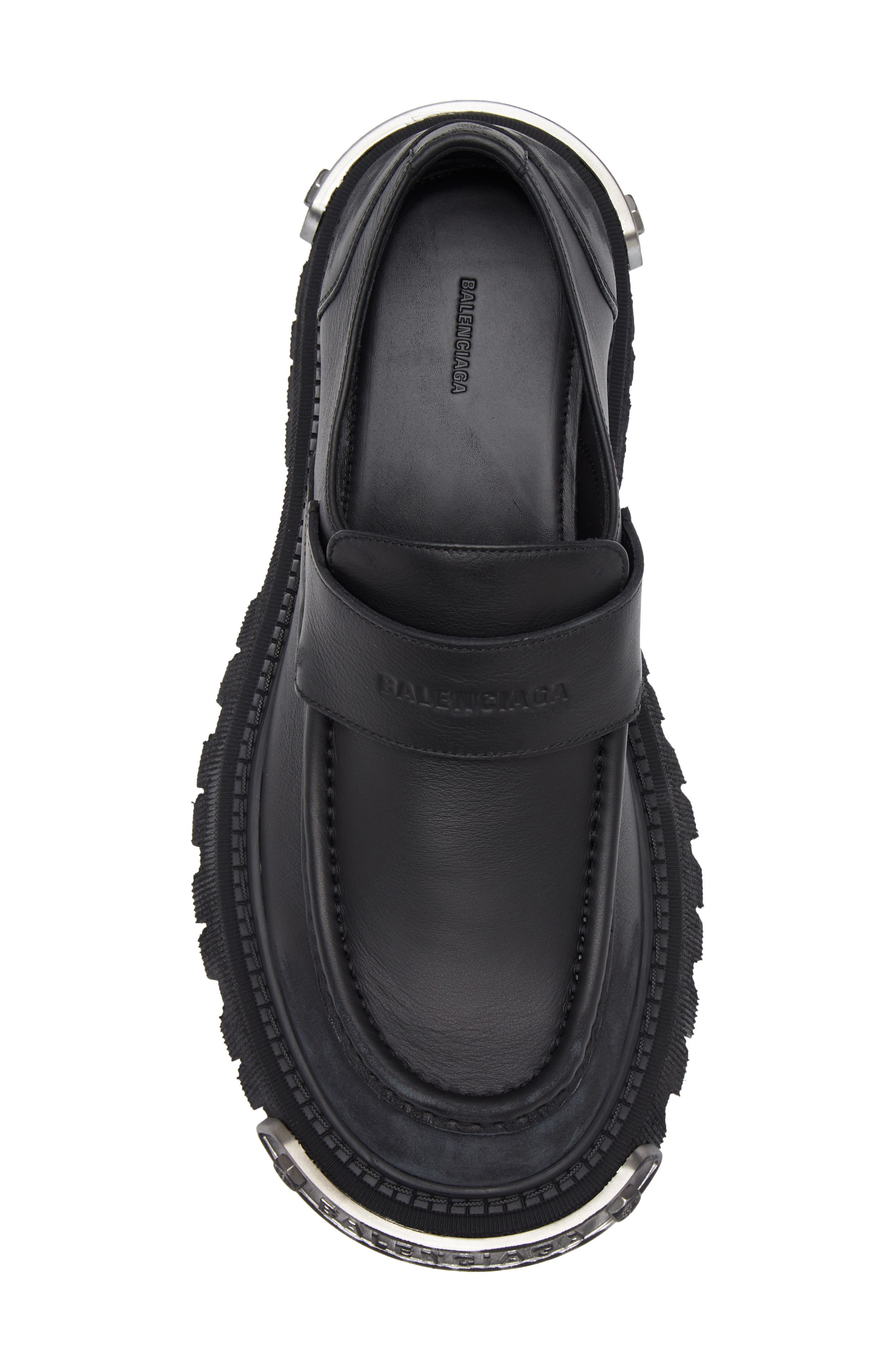 Balenciaga Tractor Lug Sole Loafer in Black/Silver at Nordstrom - 5