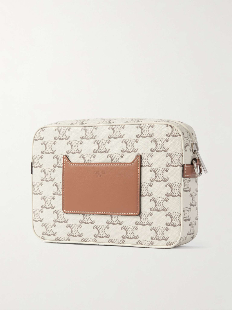 Small Triomphe Leather-Trimmed Logo-Print Coated-Canvas Messenger Bag 4