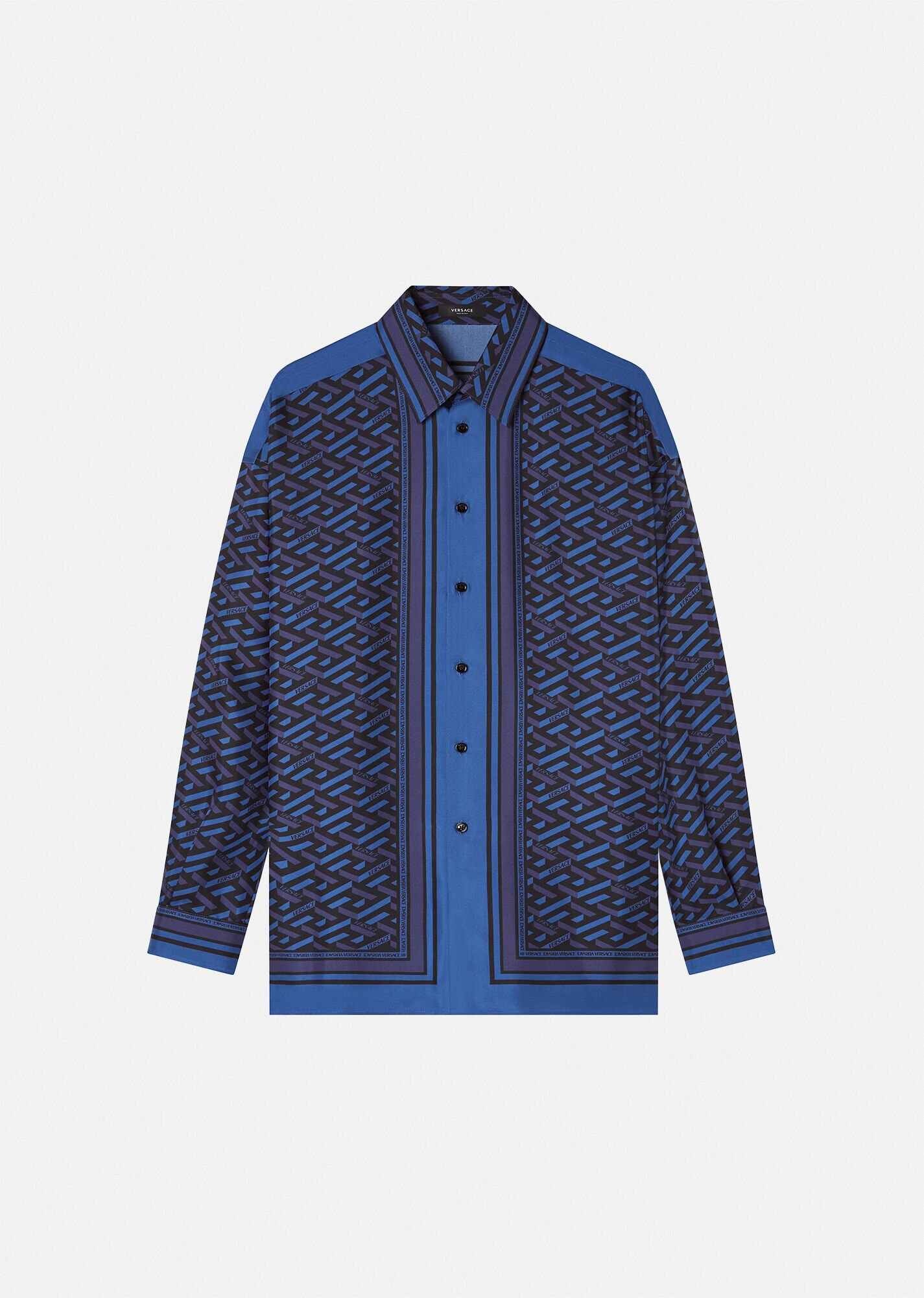 Medusa Tag Silk Shirt in Gianni Fit - 1