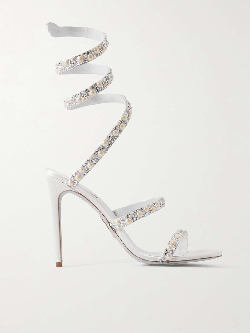 Chandelier embellished satin sandals - 1