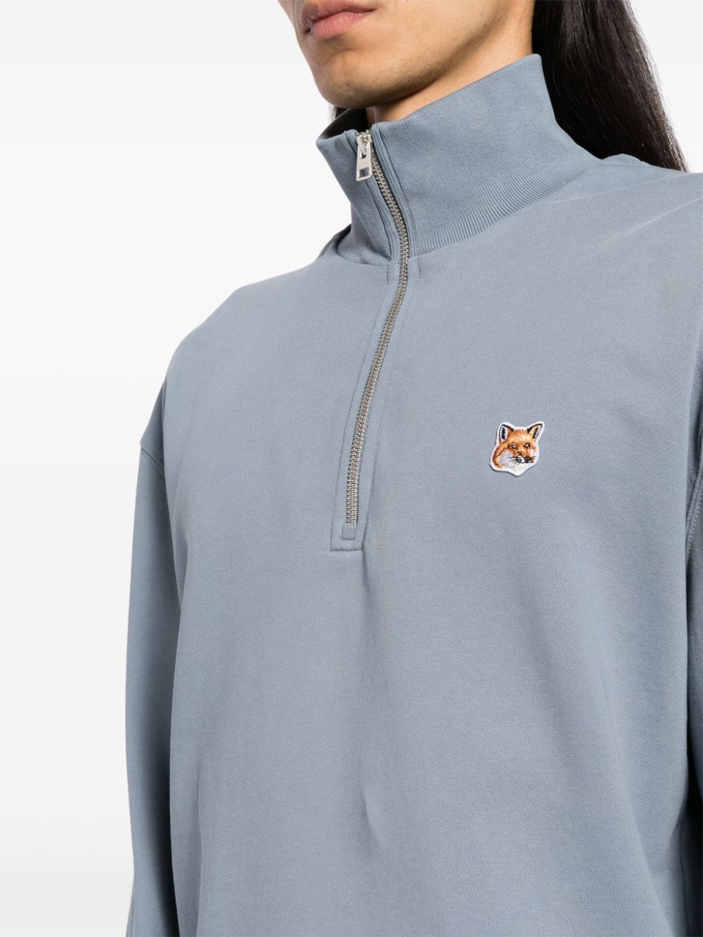 Fox Head-patch half-zip sweatshirt - 5