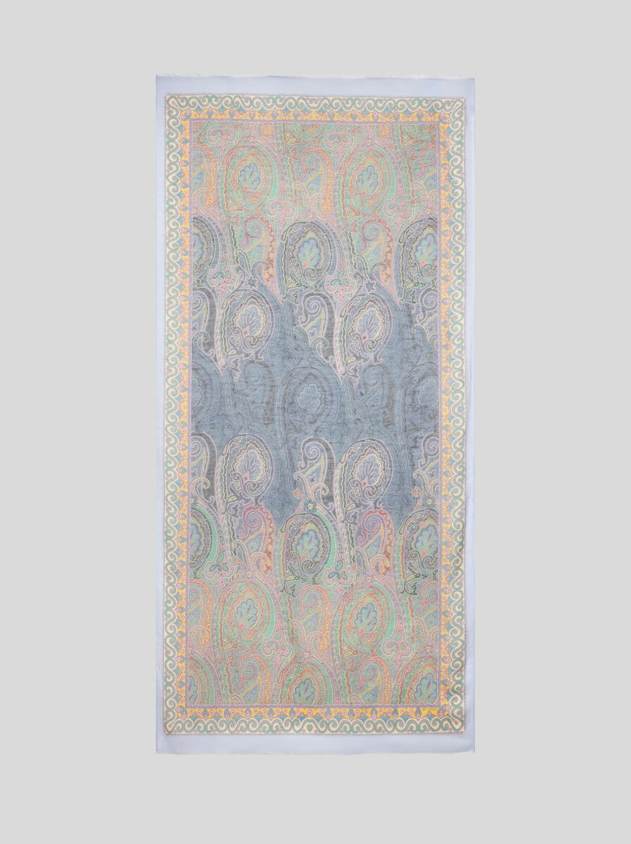SLUB SCARF WITH PAISLEY MOTIF - 2