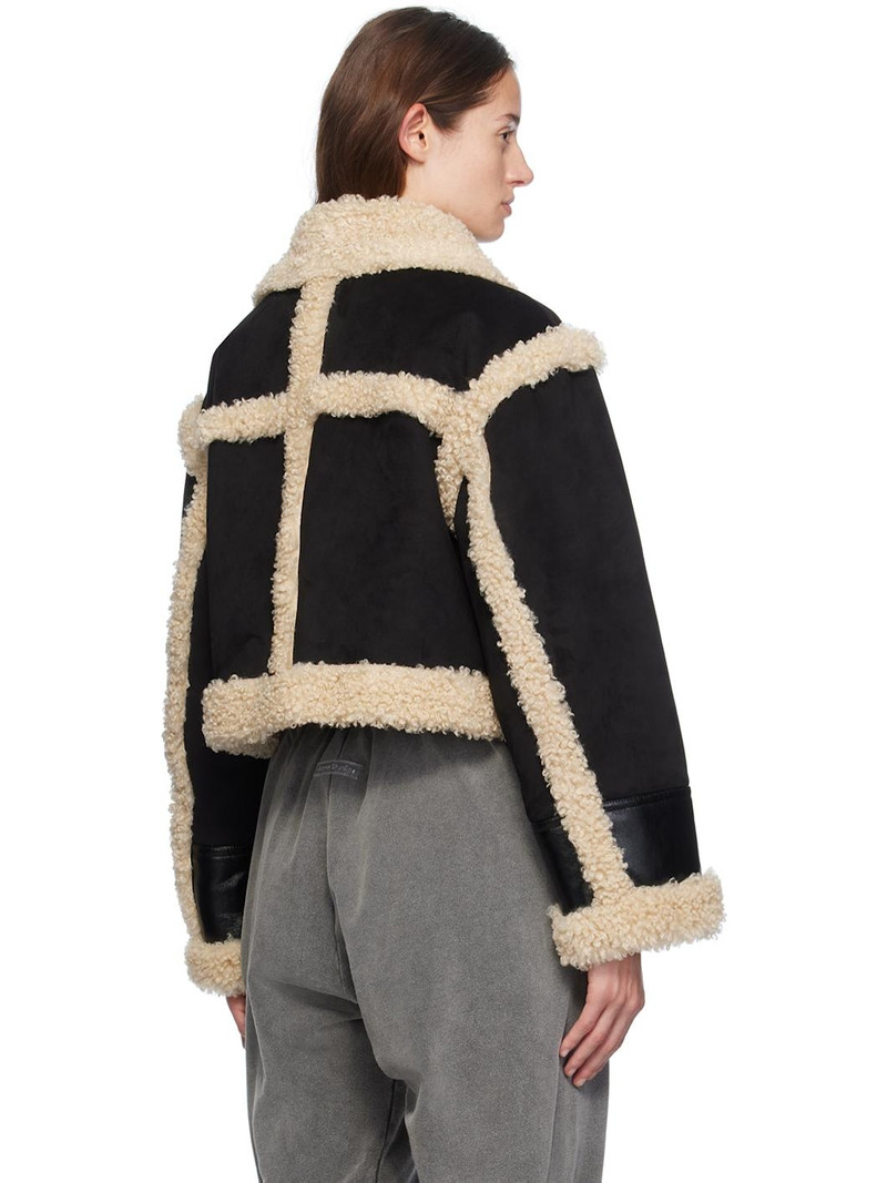 Black & Off-White Edith Faux-Shearling Jacket 3