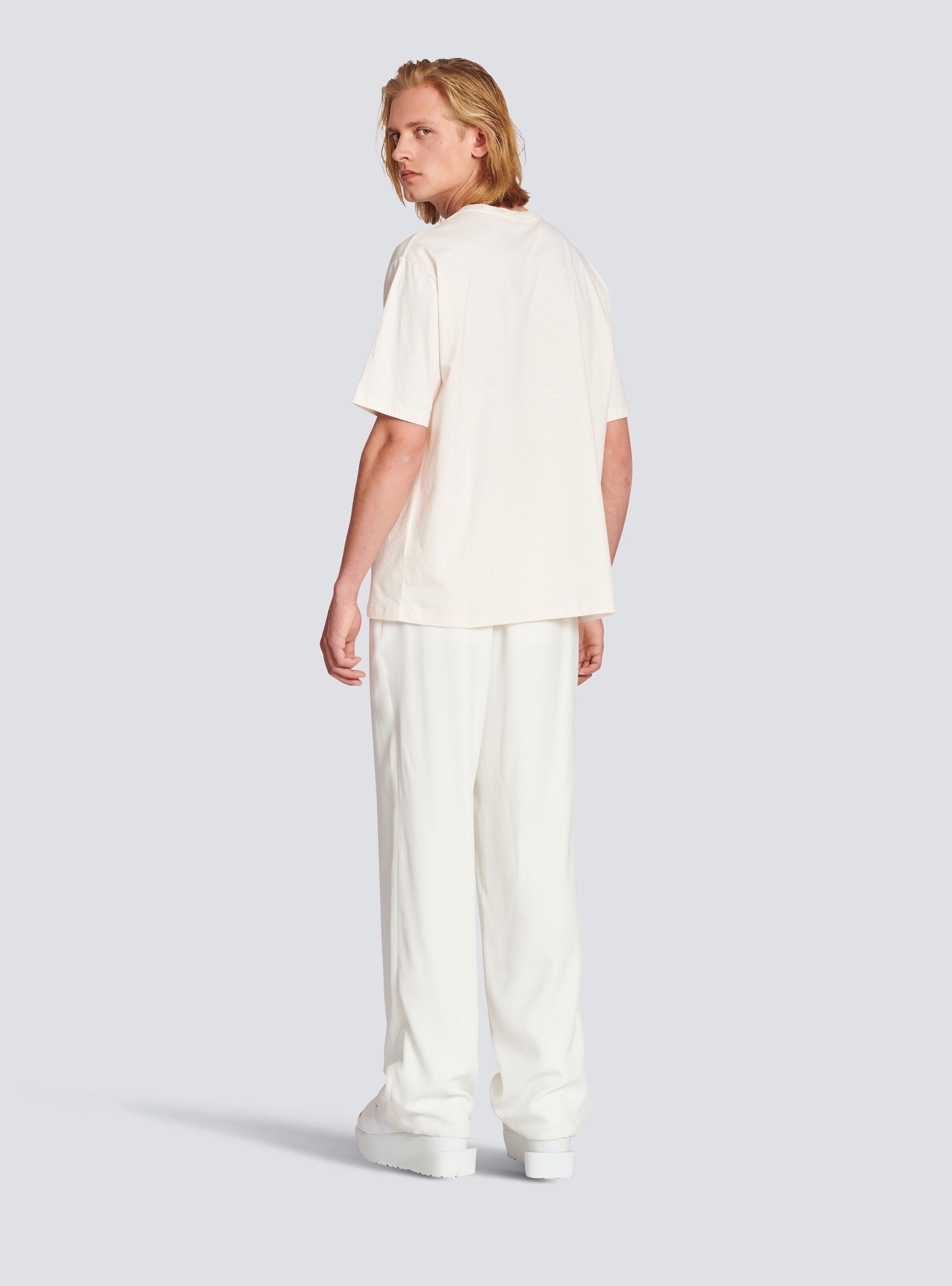 Cotton T-shirt with small Balmain Paris logo - 4