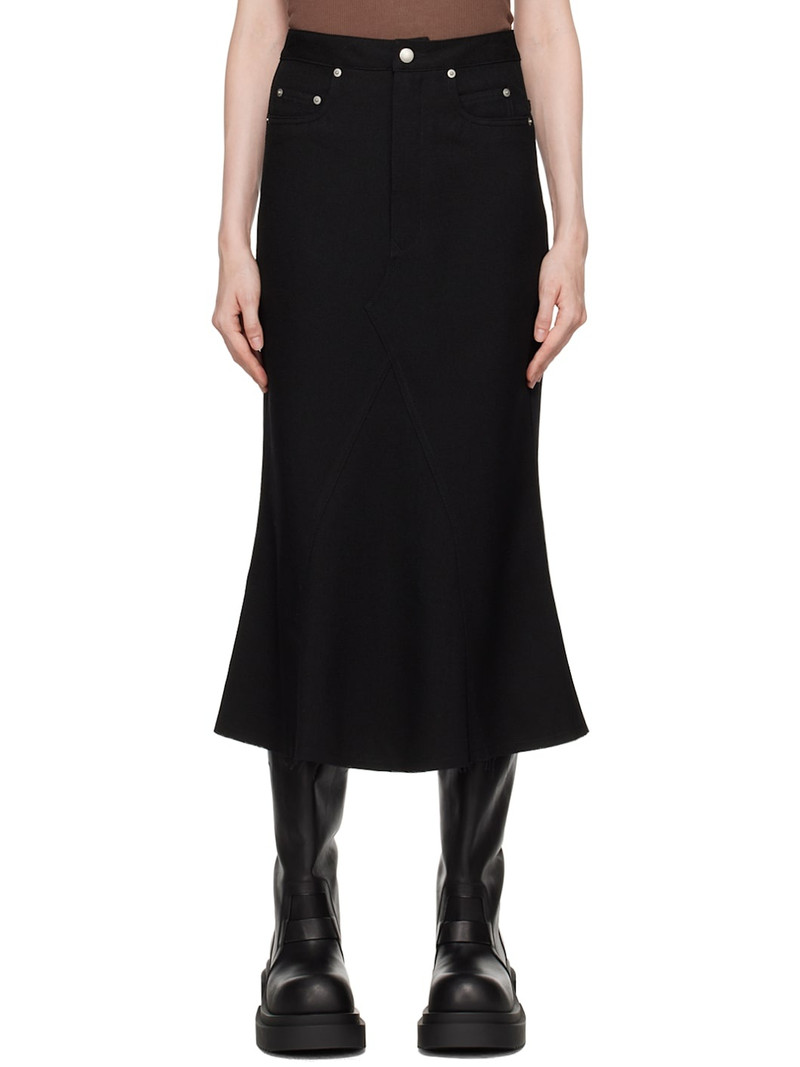 Black Porterville Godet Midi Skirt 1