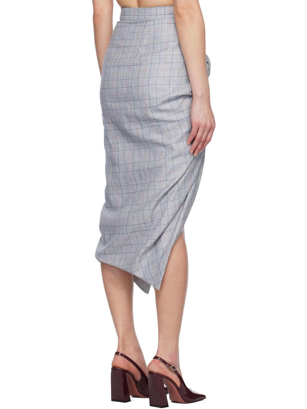 Gray Side Panther Midi Skirt - 3