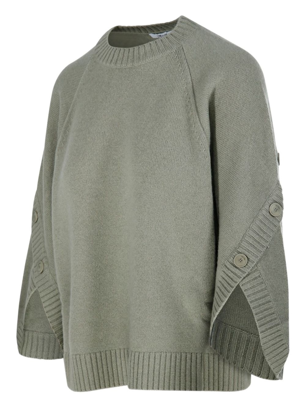 button-cuff balloon-sleeve sweater - 3