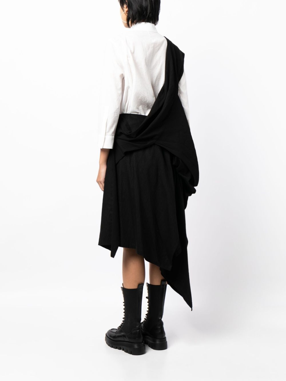 asymmetric-design cotton dress - 4