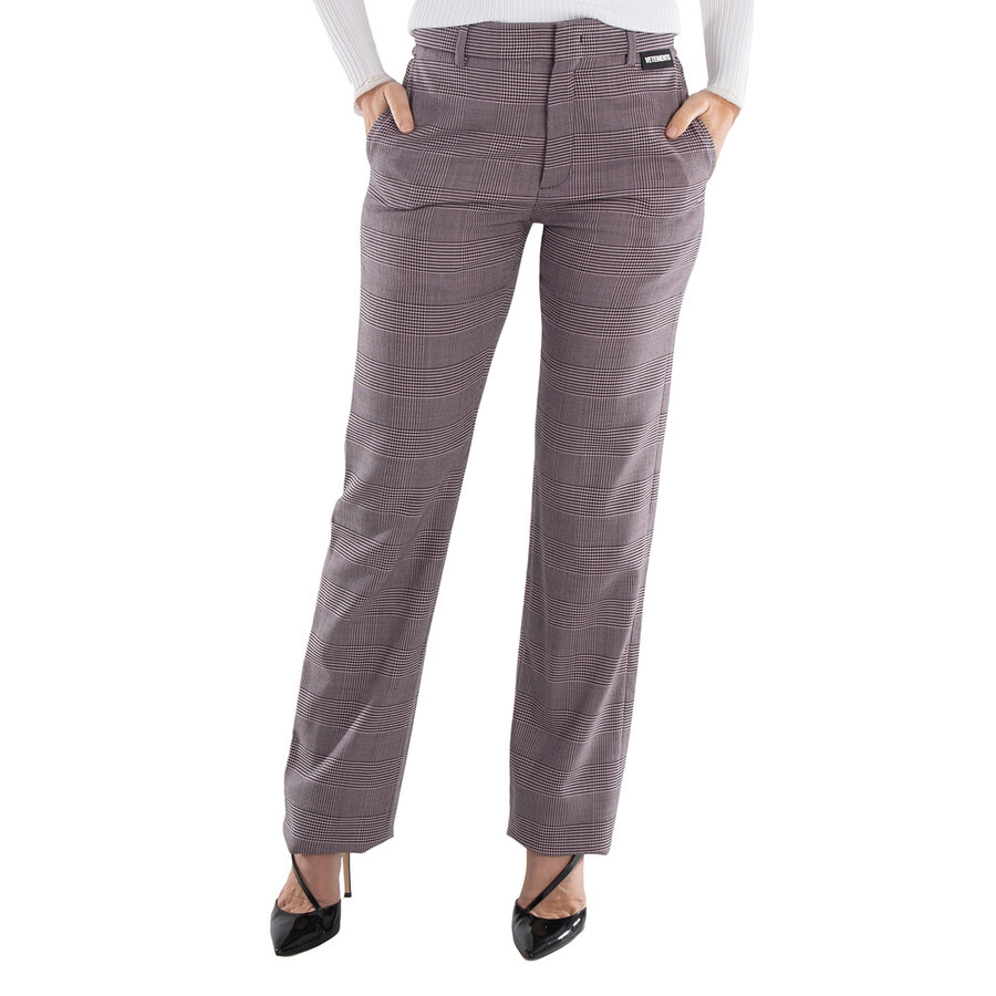 Vetements Light Pink Check Tailored Trousers - 3