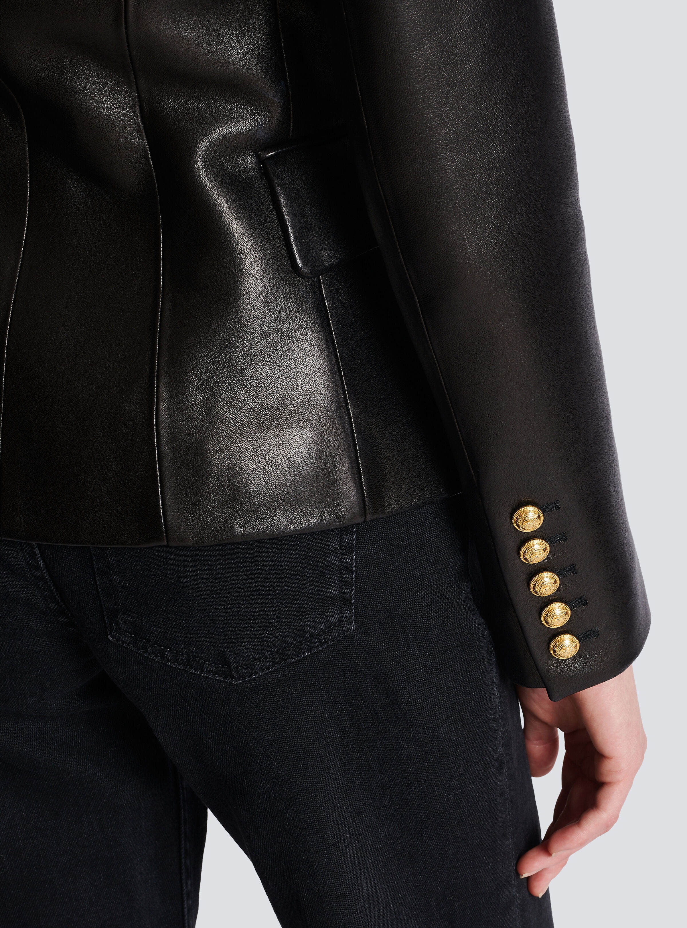 Balmain Classic 6-button leather jacket | REVERSIBLE