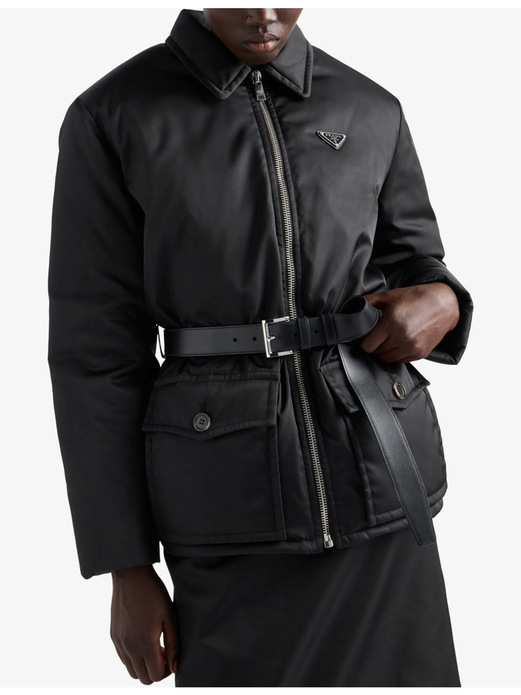 Belted Re-Nylon Down Jacket - 3