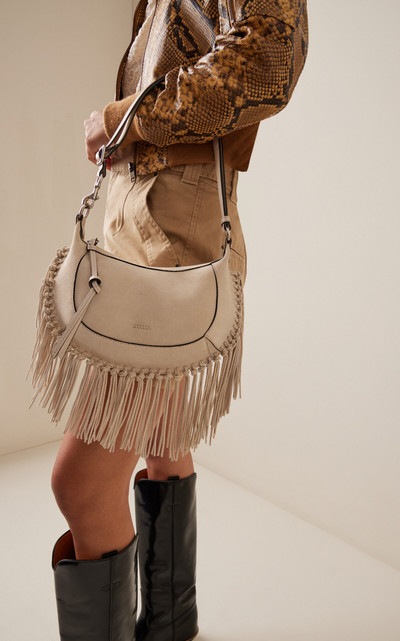 Isabel Marant Oskan Moon Fringed Leather Shoulder Bag white outlook