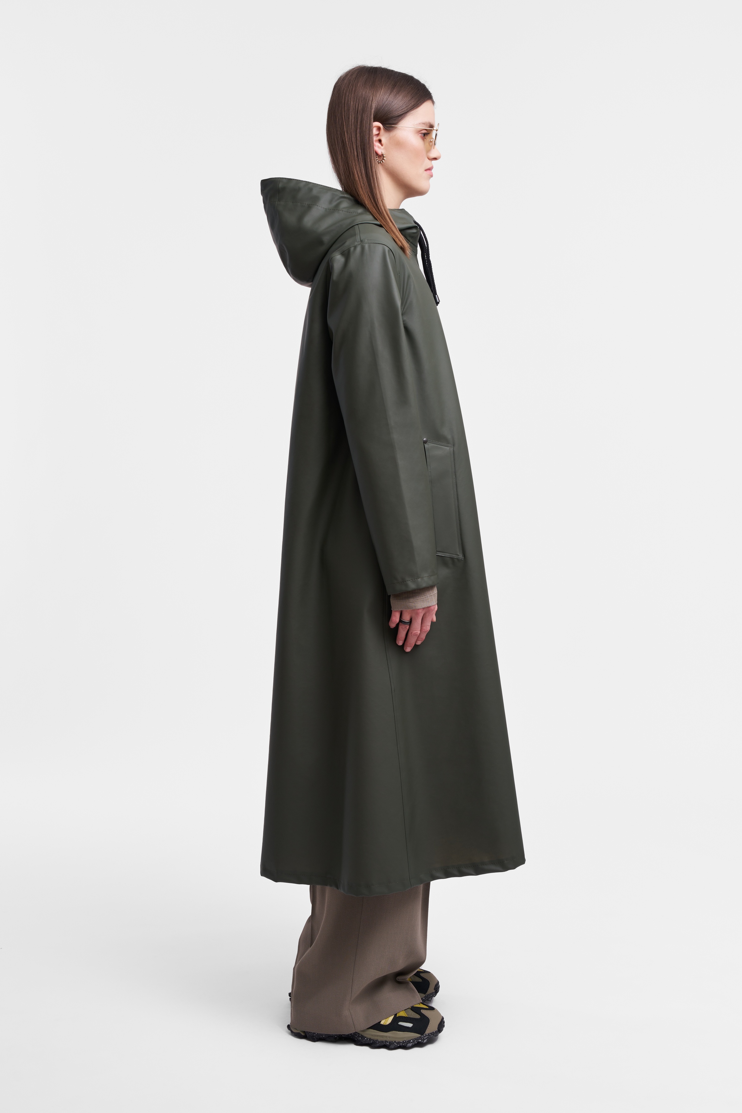 Mosebacke Long Lightweight Zip Raincoat Green - 3